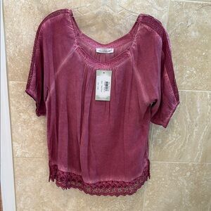 KEREN hart Mauve Embellished Relaxed Blouse